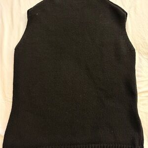 Classic Black Turtle Neck Sweater Tank Top